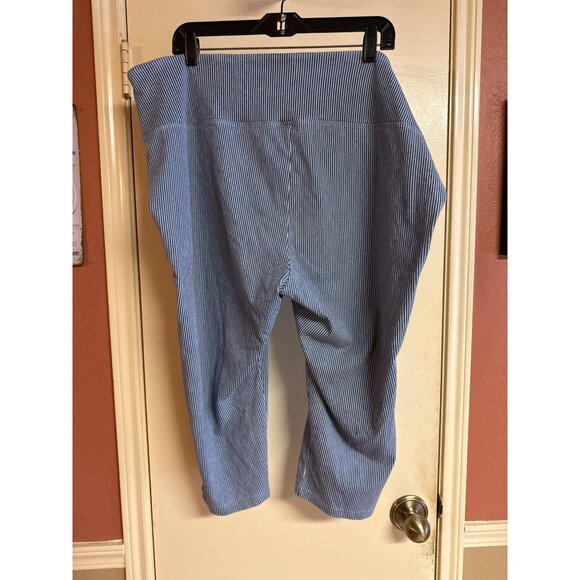 Blue & White Striped Aventura Womens Wide-Leg Pull-On Pants Size 22/24 Cotton/Po - Picture 4 of 6